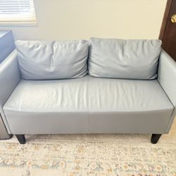 Harbison Leather Loveseat Grey