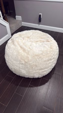 White Faux Fur Bean Bag Chair