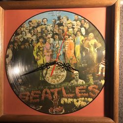 Beatles Sgt. Peppers LonelyHearts Club Band Wood Framed Clock