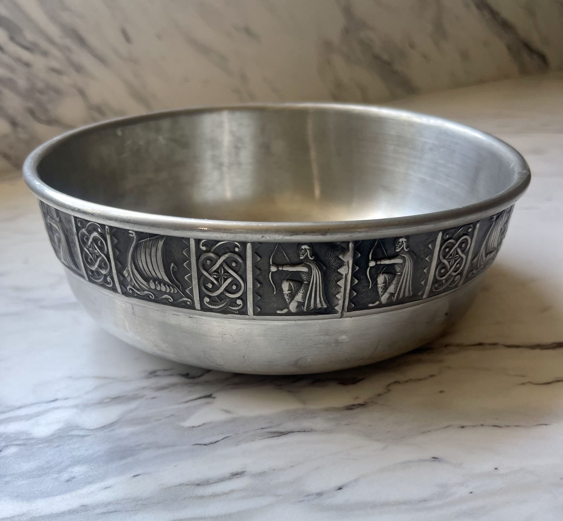 Vintage Norway Pewter Silver Bowl