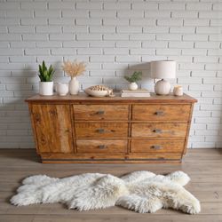 Solid Wood Rustic Modern Dresser / Sideboard – 6 Drawers + Cabinet 