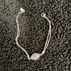 Bracelet Double Strands With Blue Stones