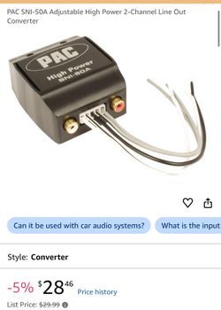 PAC SNI-50A Adjustable High Power 2-Channel Line Out Converter