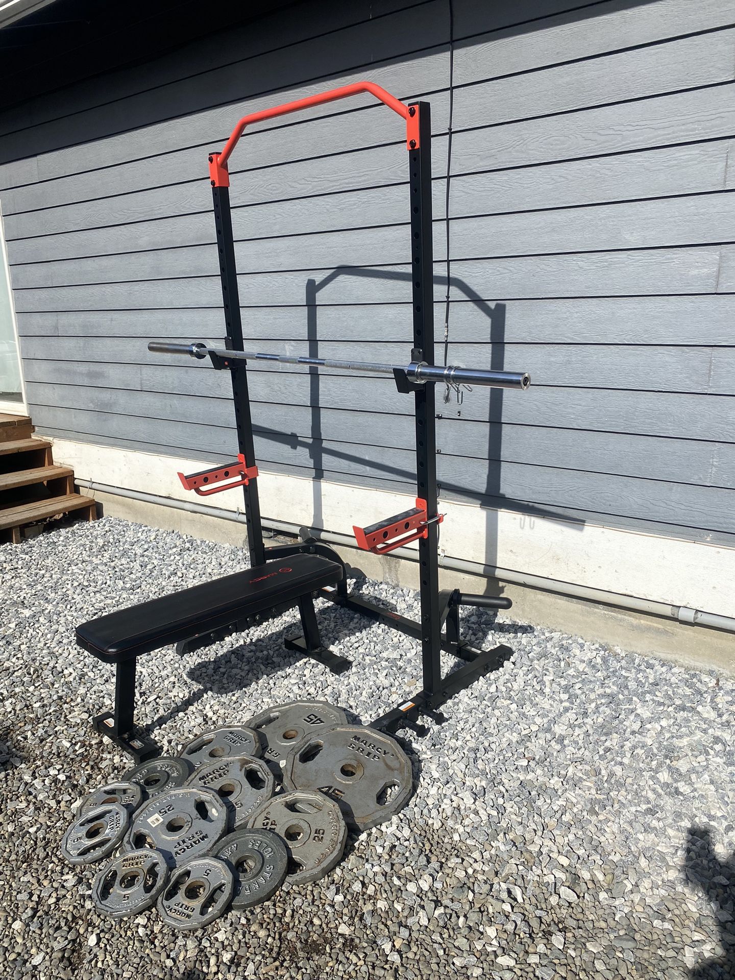 Squat Rack Weights Bar Weight Bench