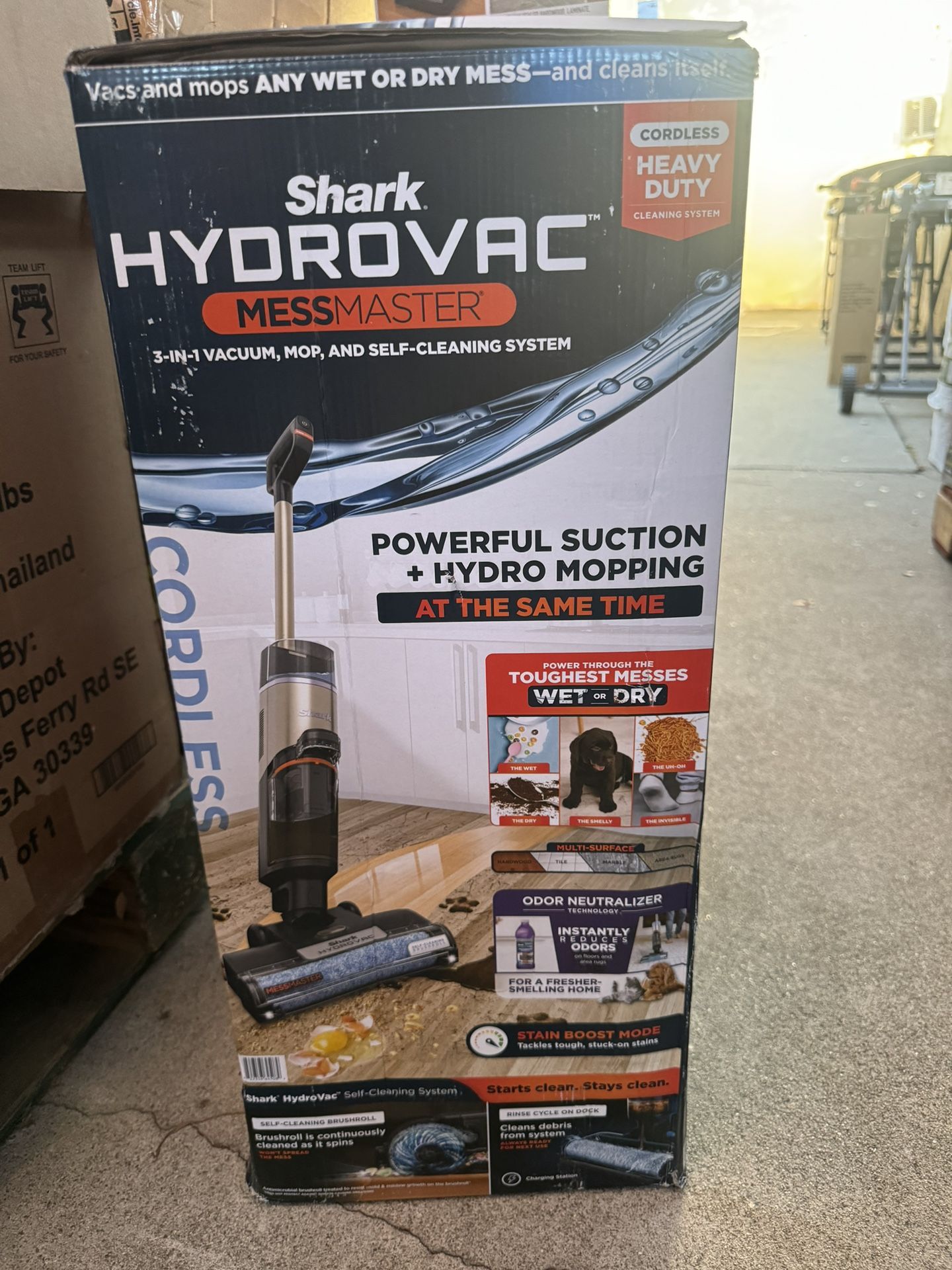 Shark HydroVac MessMaster 3-in-1 Cleaner Bagless, Cordless, Washable Filter, Stick Vacuum for Hard Floor and Area Rugs in Blue