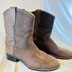 Old West Youth Cowboy Boots Brown Leather | 4157 | Kids