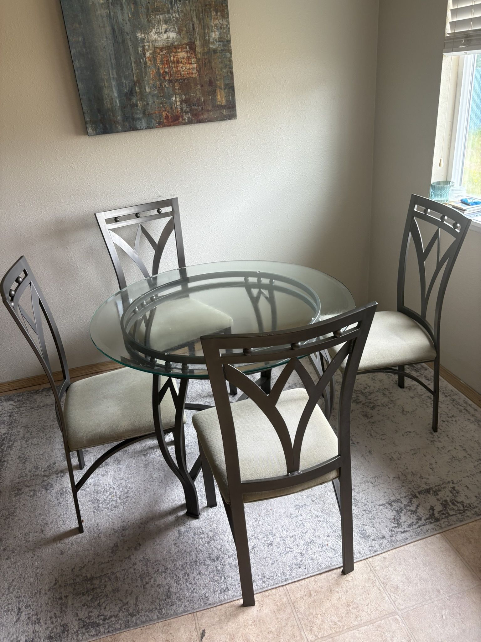 Glass Dining Table - Four Chairs