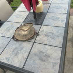 Tile Patio Table With Six Chairs