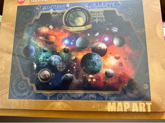 1500 Piece Puzzle - Map Art/Space World - Heye
