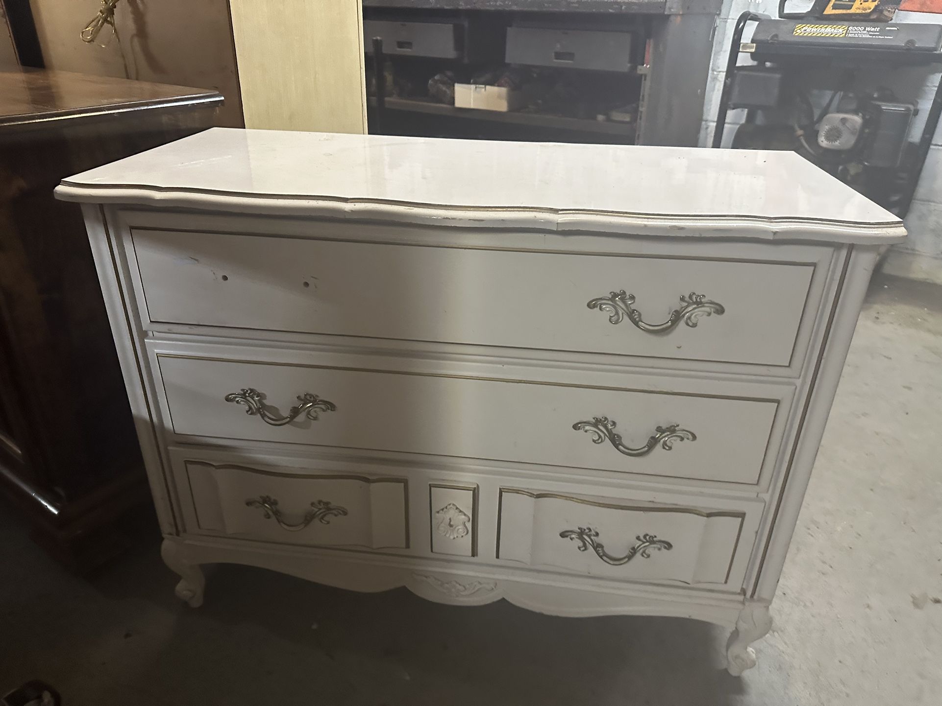White Provincial Side Chest Of Drawers Dresser