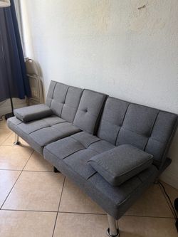 Gray Convertible Futon Sofa Bed