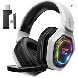 Wireless Gaming Headset 2.4GHz USB & Type-C Low Latency Gaming Headphones with Microphone for PC, PS5, PS4