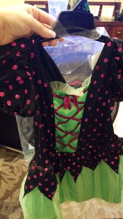 Girls polka dot Sparkle witch costume, size medium