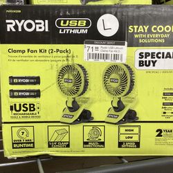 Ryobi Clamp Fan Kit (2-Pack) (new)