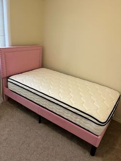 Pink Twin Size Bed and Mattress