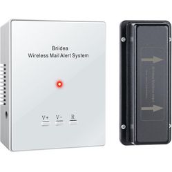 Mailbox Alarm, Briidea 500ft Wireless Mailbox Alert with LED Light Flashing and Sound Reminders