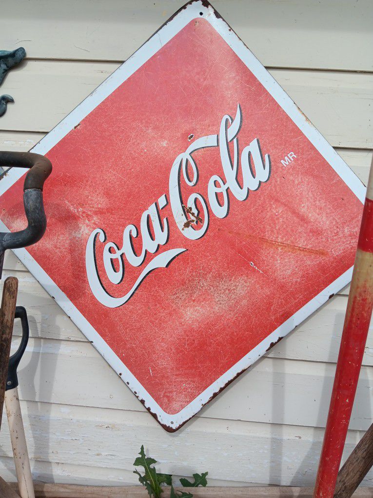 Vintage porcelain coca cola sign