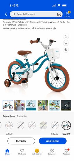 18 inch girls cost way bike & 16 inch boys huffy new Spider-Man bike with training wheels