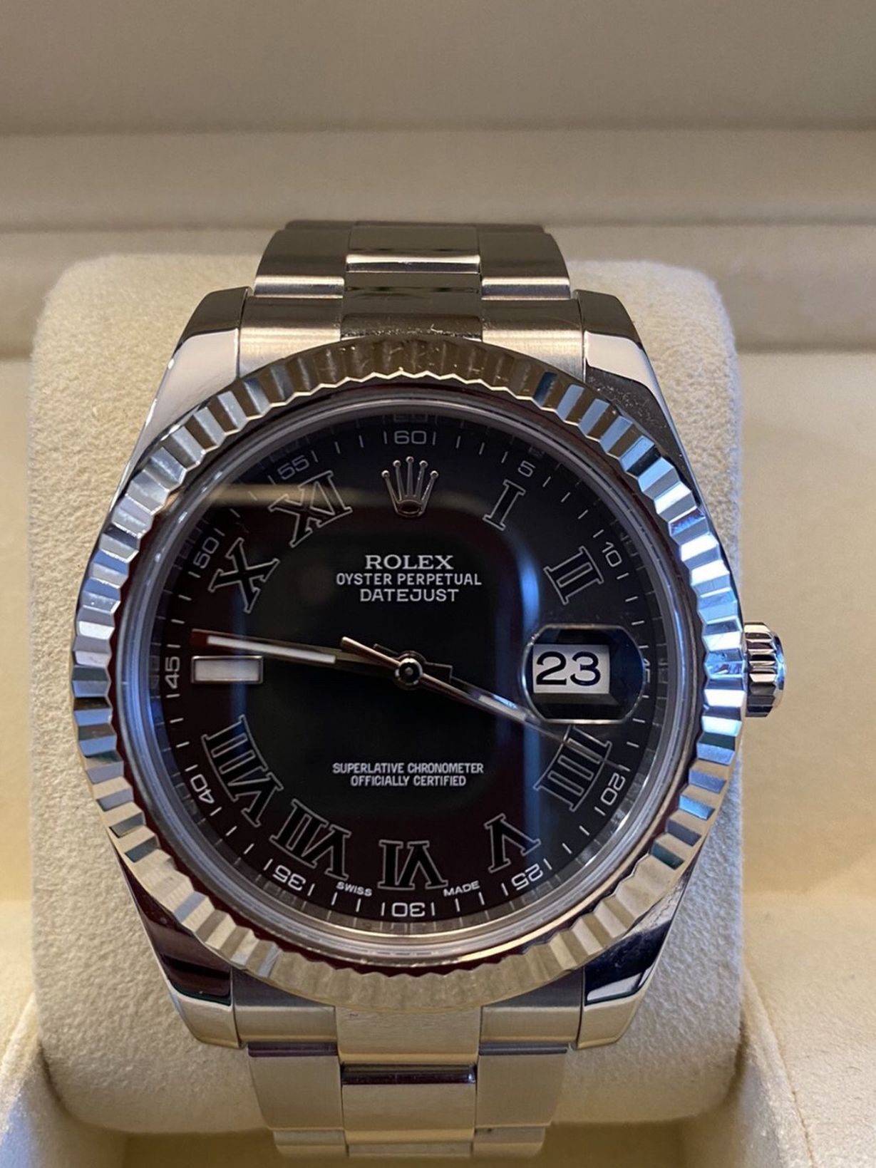 Rolex Oyster Perpetual Datejust Black Dial Jubilee Men's Watch
