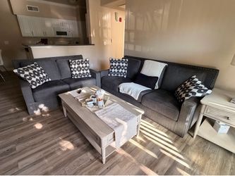 Sofa and loveseat and grey color