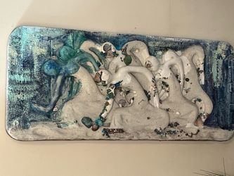 Mixed Media Ocean Wall Art Sculpture by Allison Rubin.