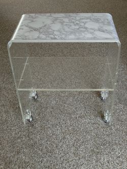 Modern Acrylic Rolling Side Table