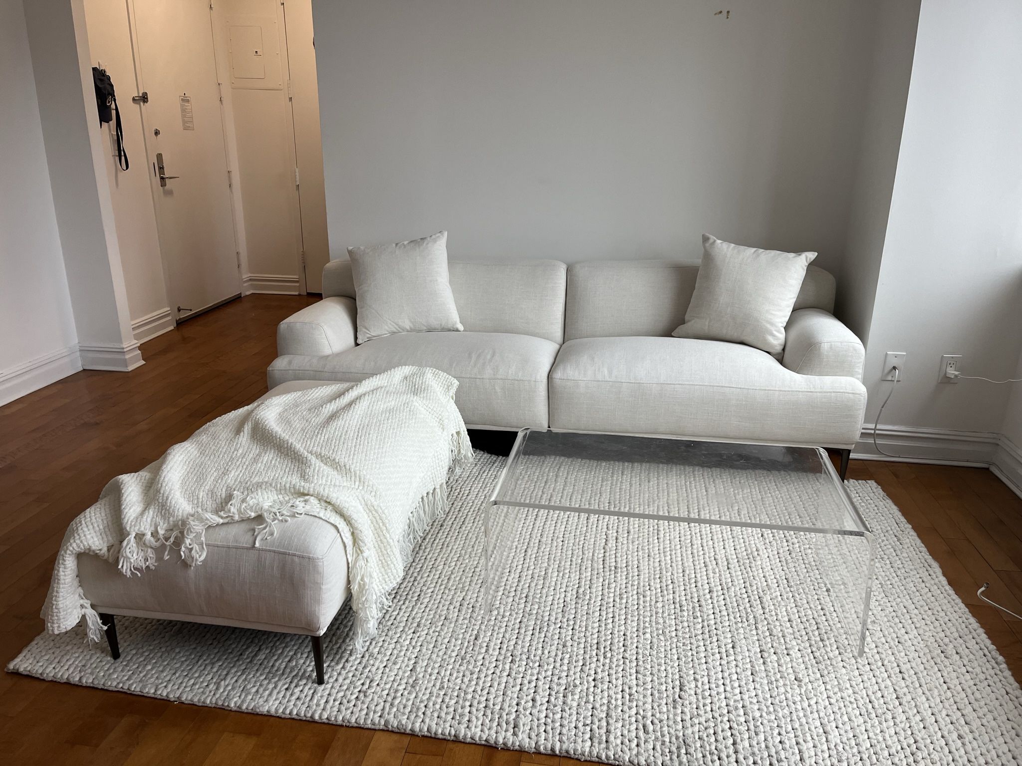 Abisko 91” Sofa + Abisko 45.5"" Ottoman (Quartz White) from Article"