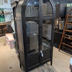Glass And Mango Wood 2 Door Cabinet 