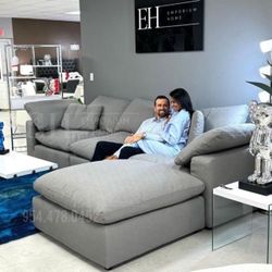 Grey Cloud 4 Piece Sofa Sectional 🔥buy Now Pay Later 