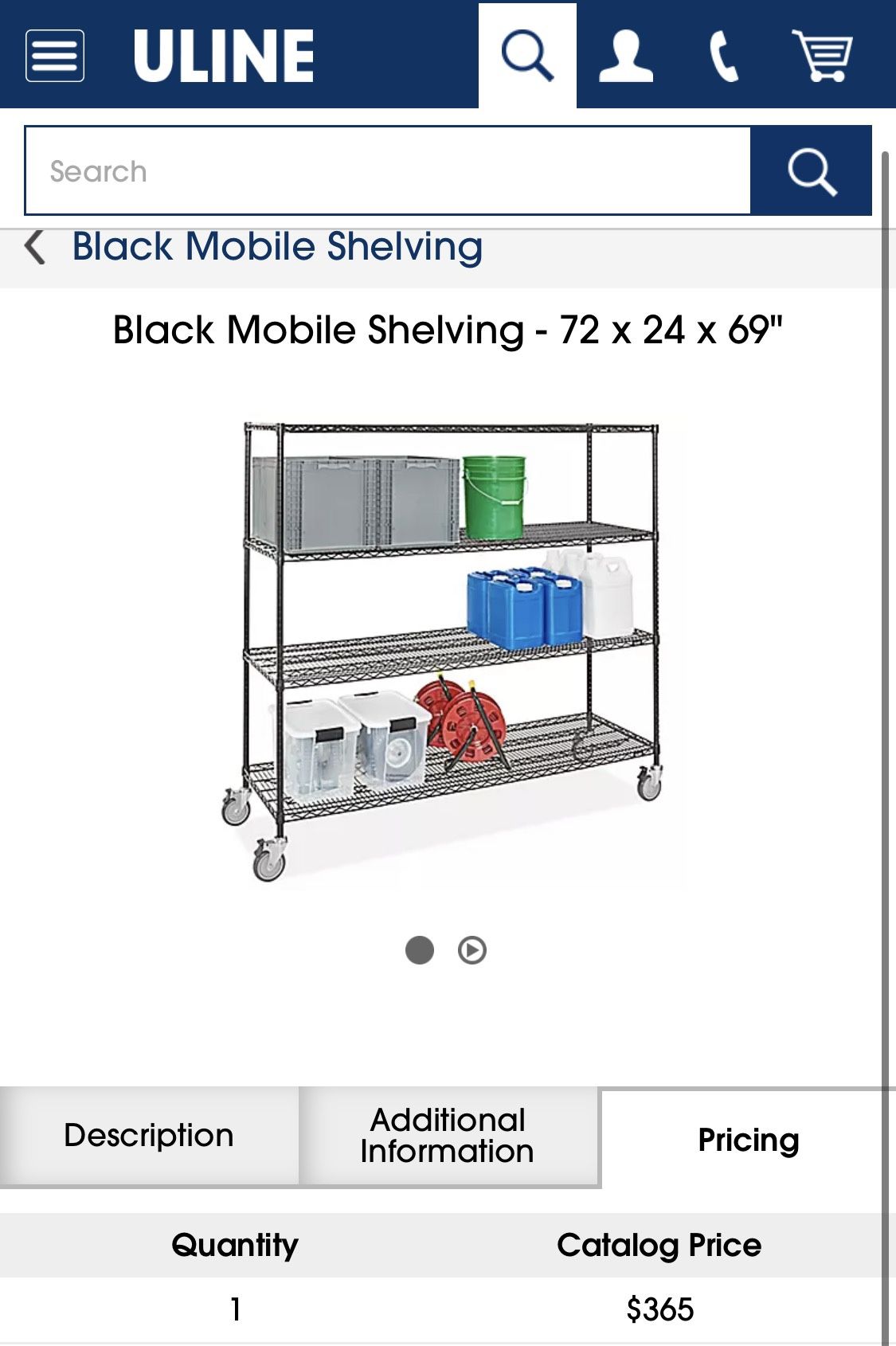 Black Mobile Shelving U-line