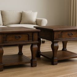 Vintage-Style End Tables/night Stands (set Of 2) - Rustic Style 