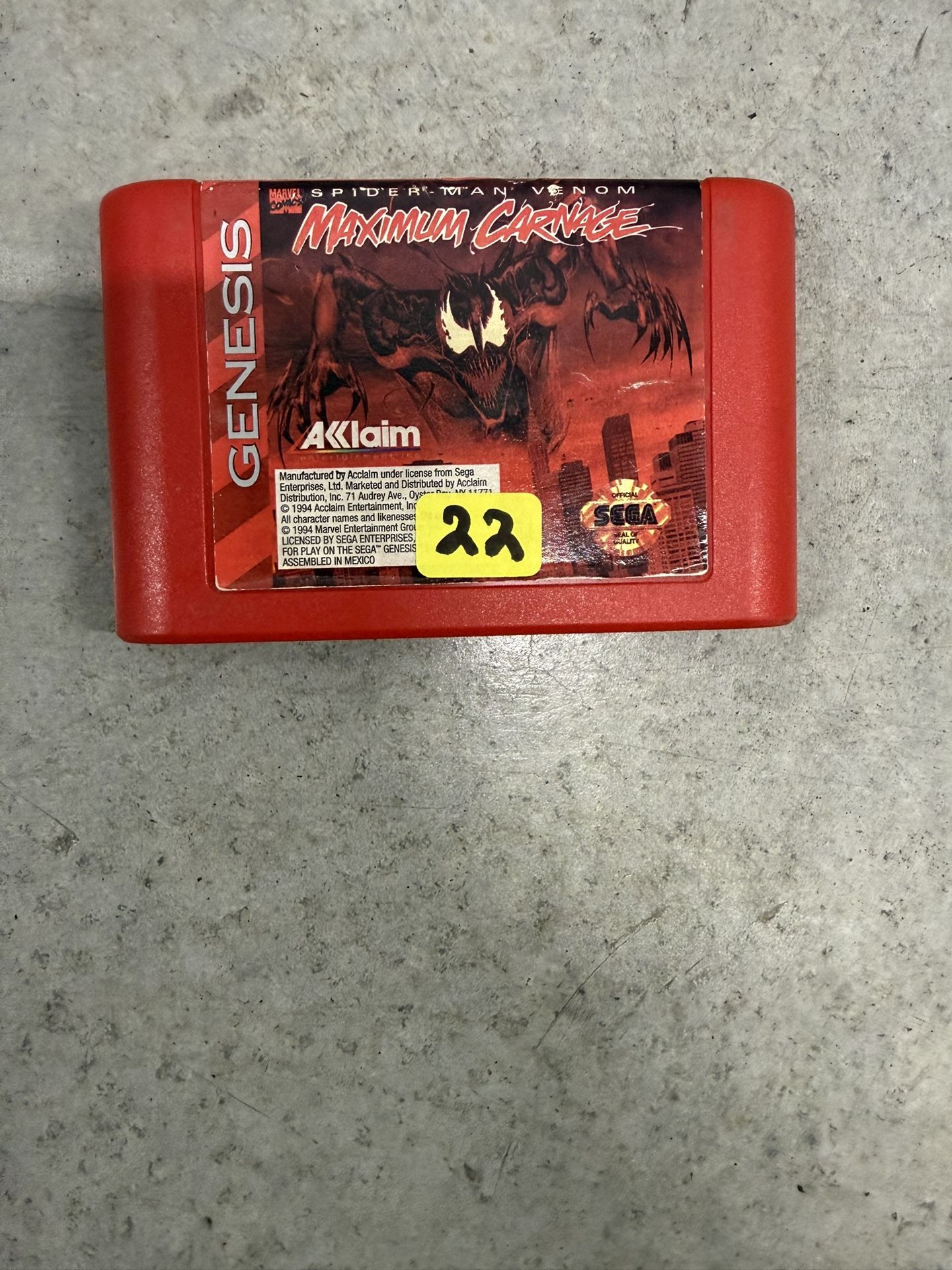Maximum Carnage Sega Genesis