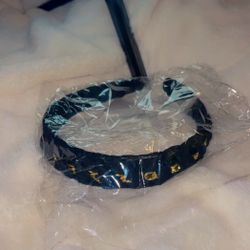 Fancy Faux Suede And Gold Chain Headband 