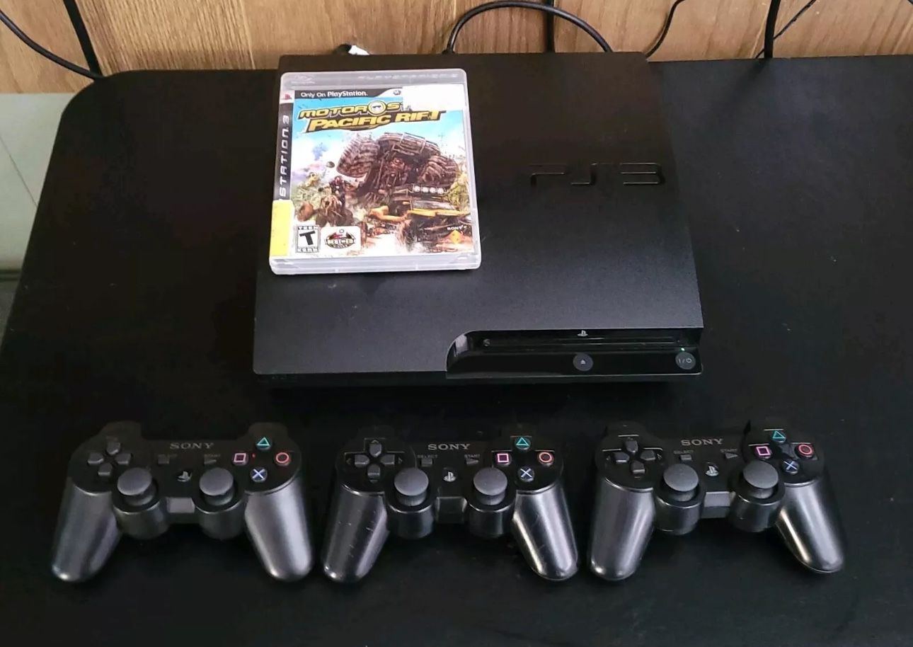 PS3 w/3 Controllers & 1 Game