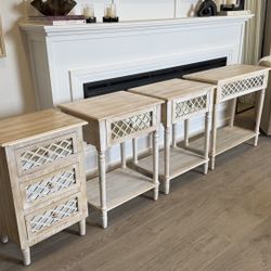 Set of 4 rustic farmhouse-style furniture pieces