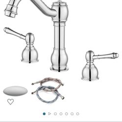 gotonovo 8 Inch Widespread Faucet 3 Hole 2 Handle Polish Chrome