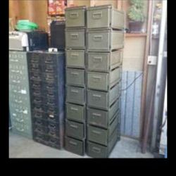 16 Early Century Military Lyon Storage Super Heavy Duty  Description In Last Picture 