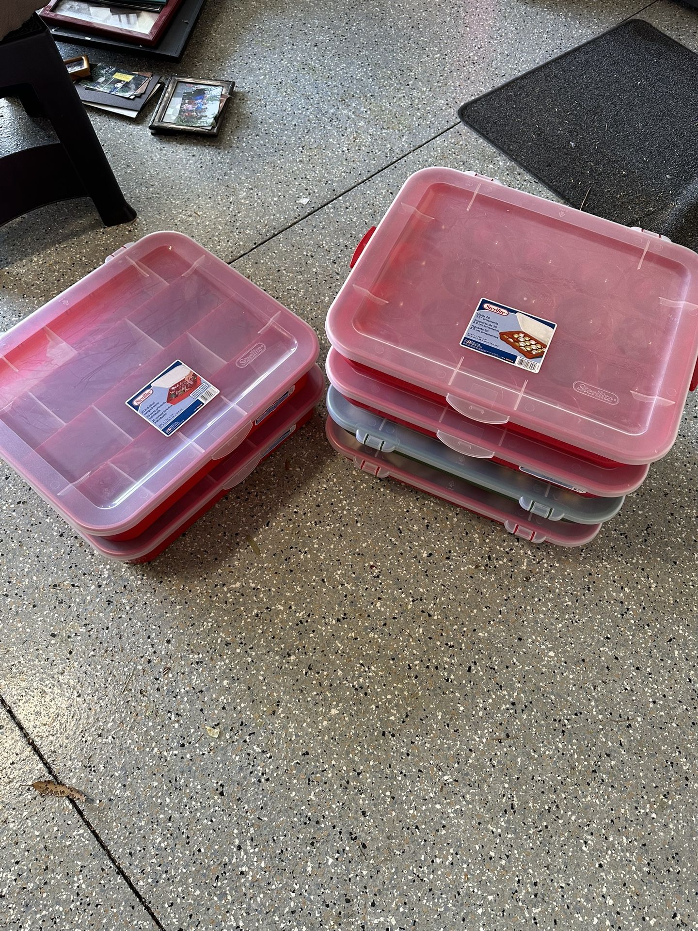 Sterilite ornament Storage Containers