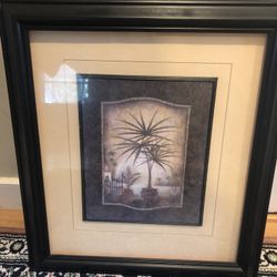 Black Frame, Palm Tree Artwork Island Hideaway “Tropical Moon”