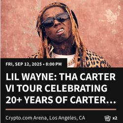 2 Lil Wayne Floor Tickets 