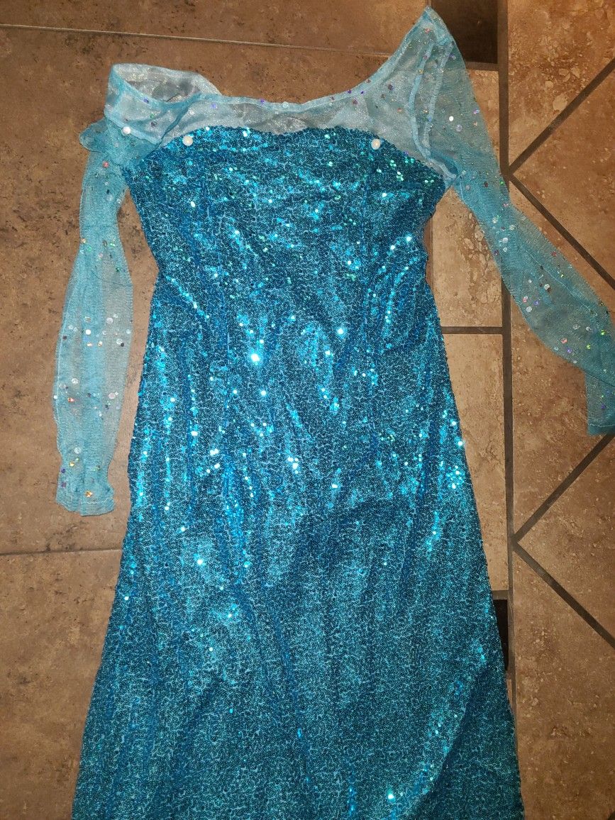 Frozen Elsa Sequin Dress Costume 