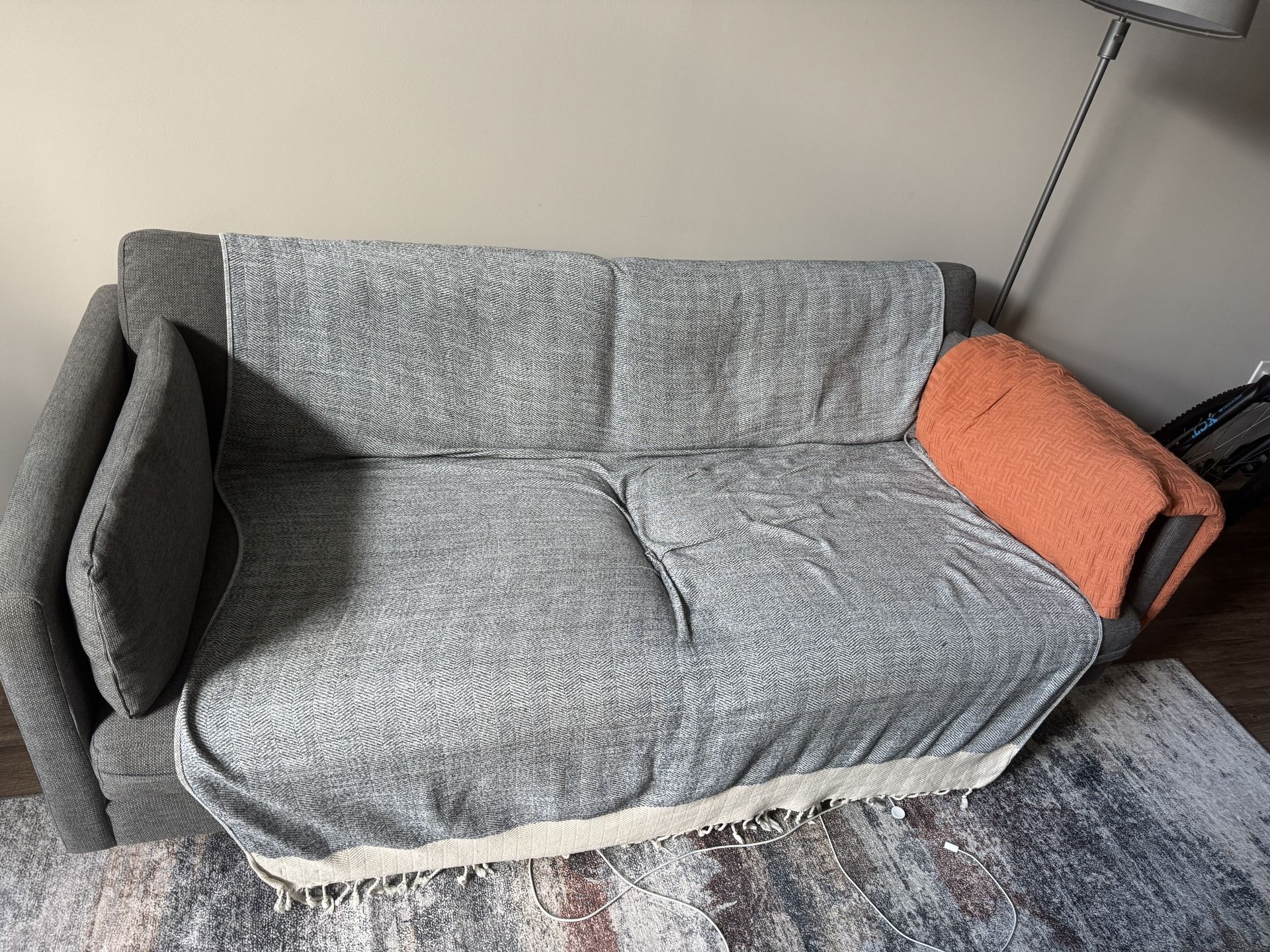 Mid Century Gray Couch From Article