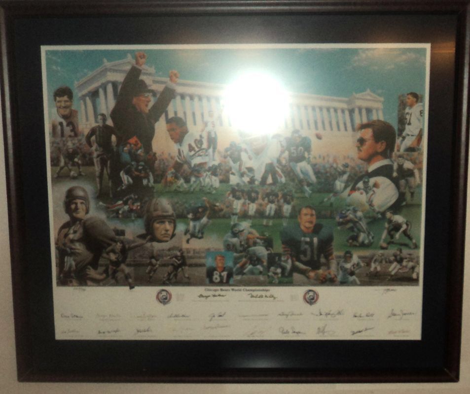Chicago Bears Signed Limited Edition 75th Anniversary Commemorative Print