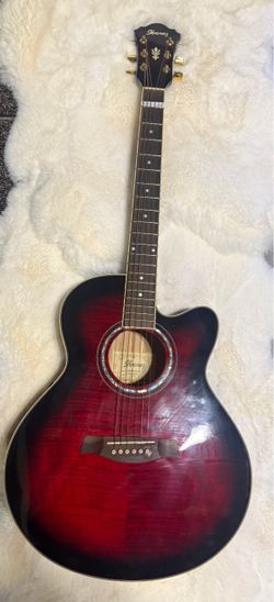 Ibanez AEL20E Acoustic-Electric Guitar (Transparent Black Cherry / Red Sunburst