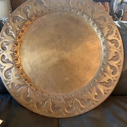 Solid Brass 30” Antique Tray/Table Top 