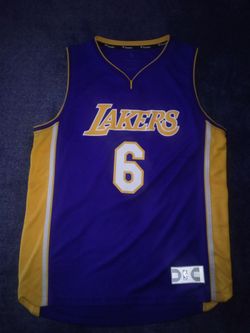 Los Angeles Lakers #6 Jordan Clarkson Throwback Fanatics brand Large