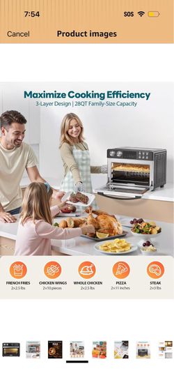 28QT Air Fryer Toaster Oven Combo,