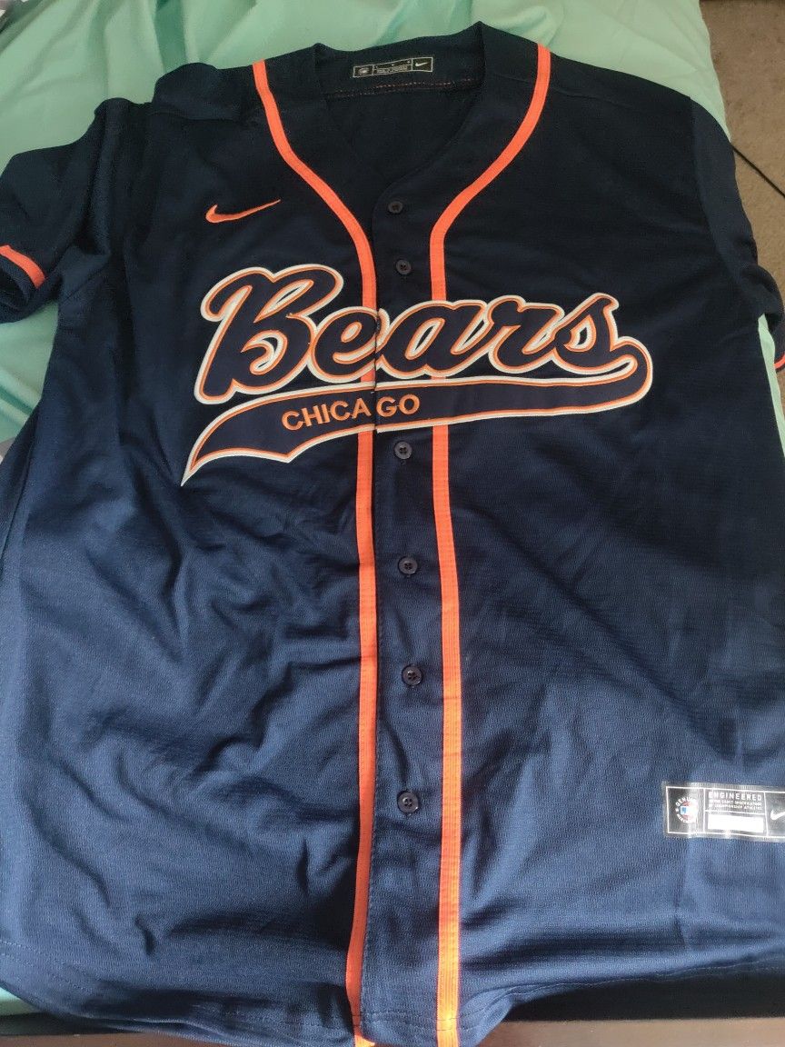 Chicago Bears Baseball Style Jersey Large