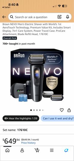 Braun NEVO Premium Electric Shaver – Model 17610C