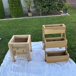Cedar Raised Box and 3 Tier Planter $25.00 the small  and $40.00 large $65.00 both